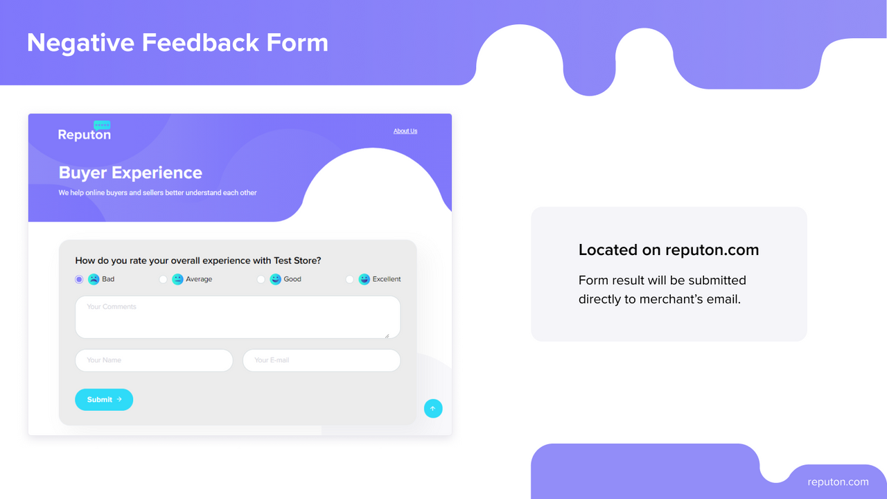 Reputon Shopify feedback form