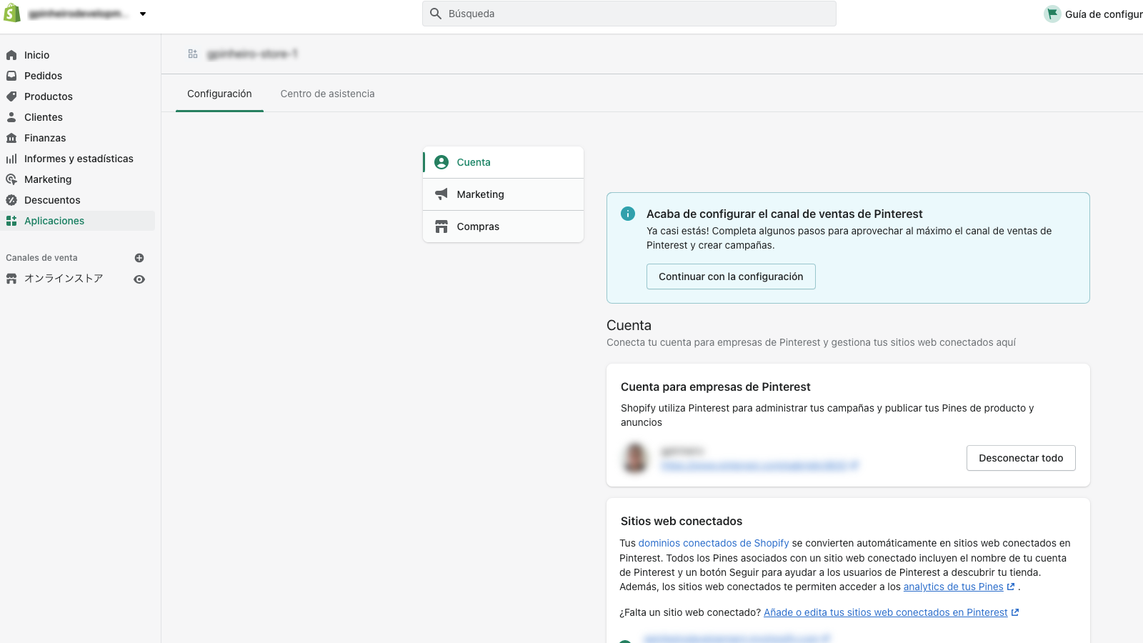 Configuración de la cuenta