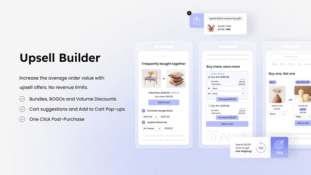 Upsell Builder - Bundles, Volume Discounts, BOGO, Gift