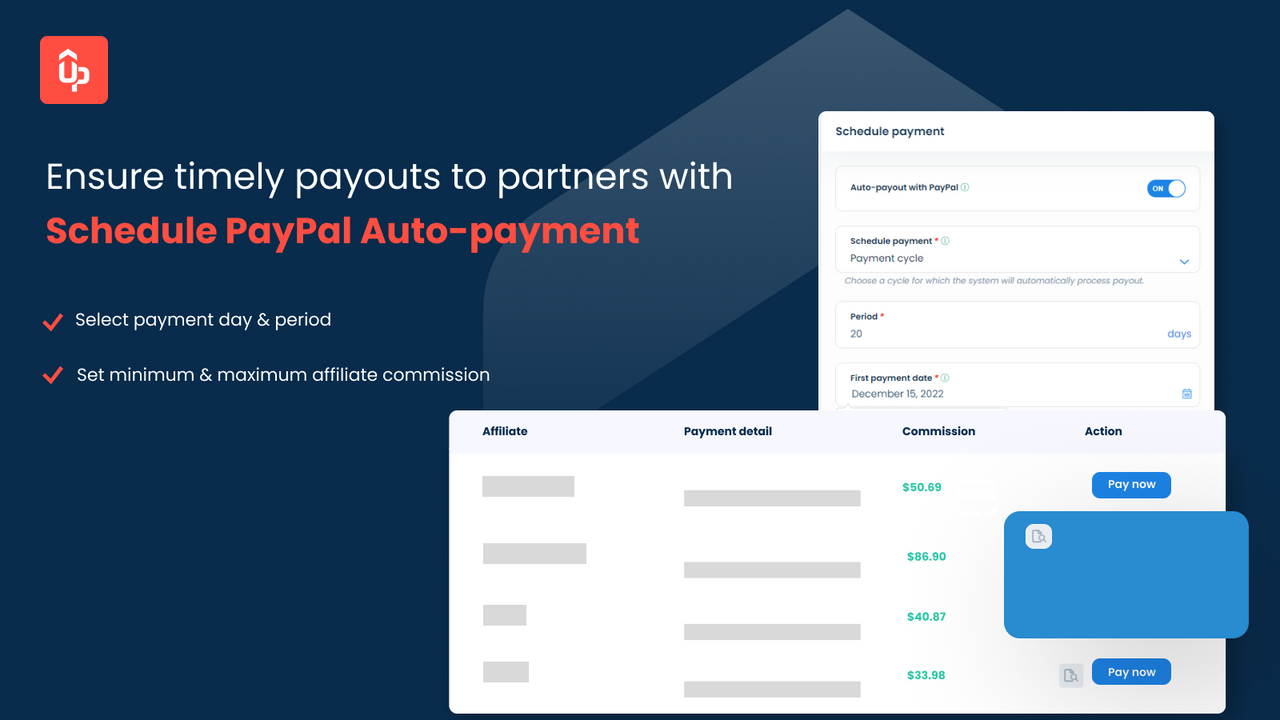 AutoPay with PayPal for referrals