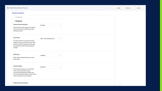 Sync Power Settings for Products