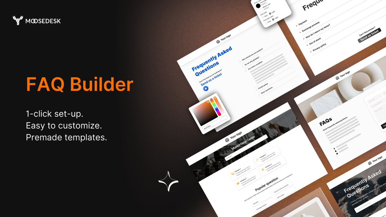 MooseDesk faq and contact us template 