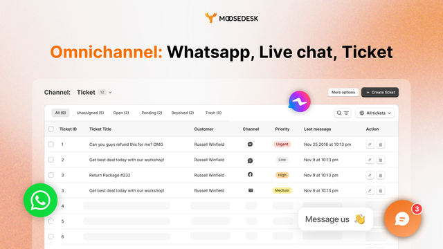 MooseDesk omnichannel whatsapp messenger