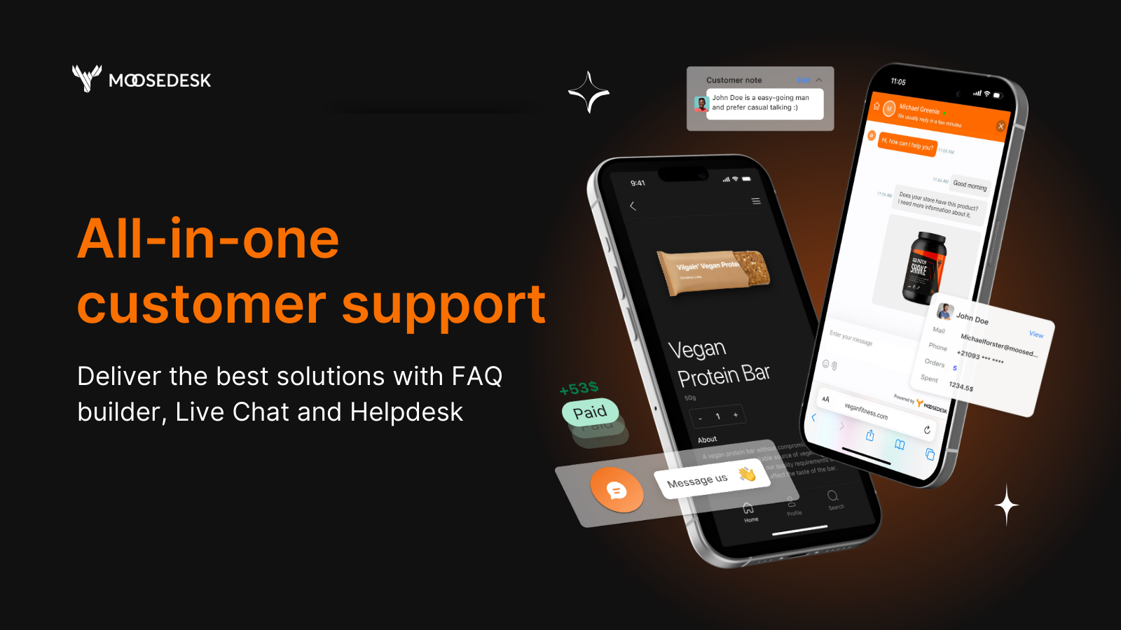 MooseDesk omnichannel support helpdesk live chat app