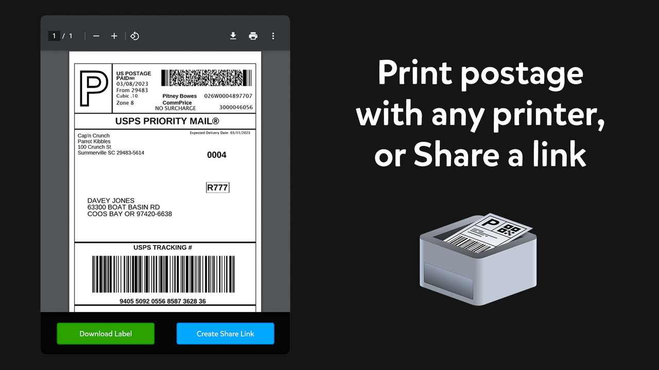 Print shipping labels with any kind of printer