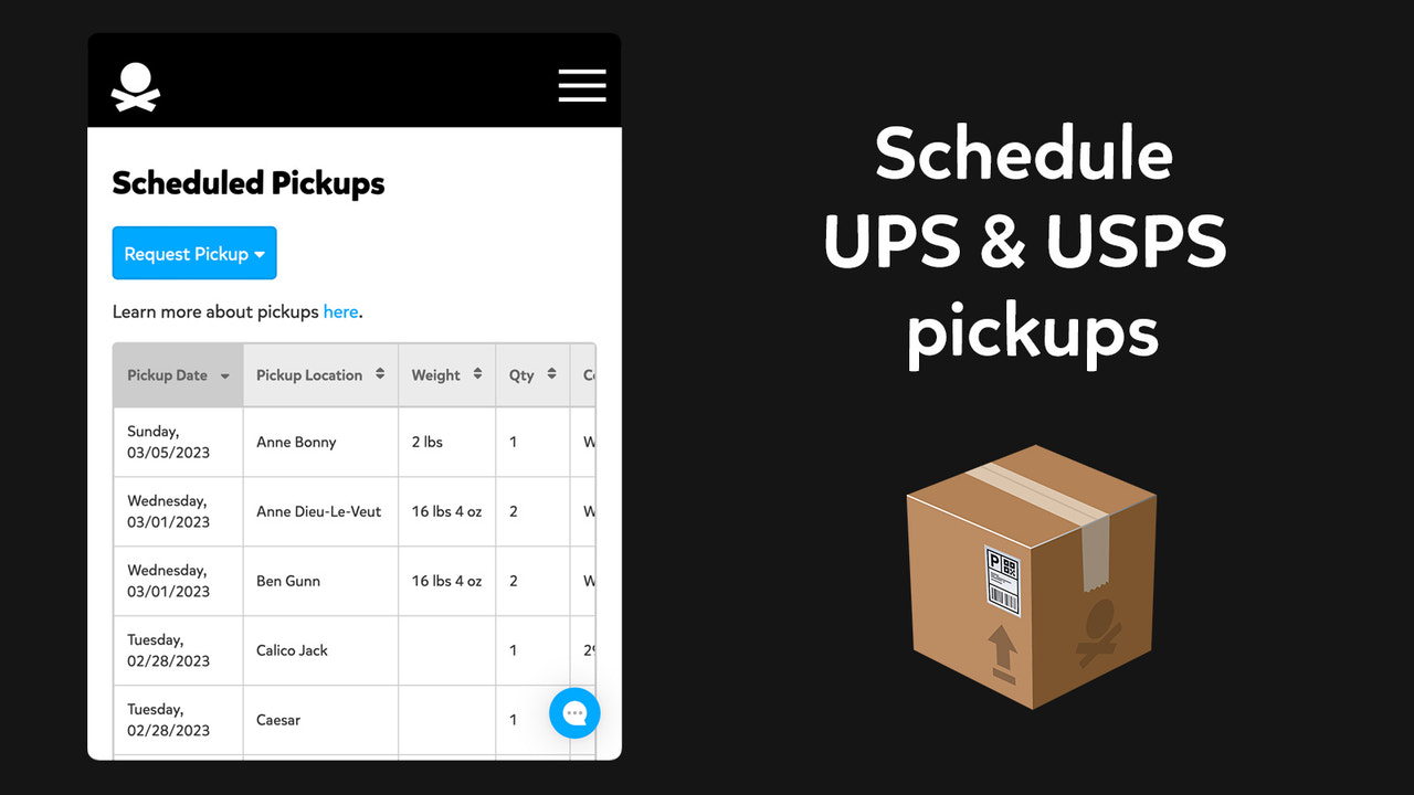 Schedule USPS and UPS pickups