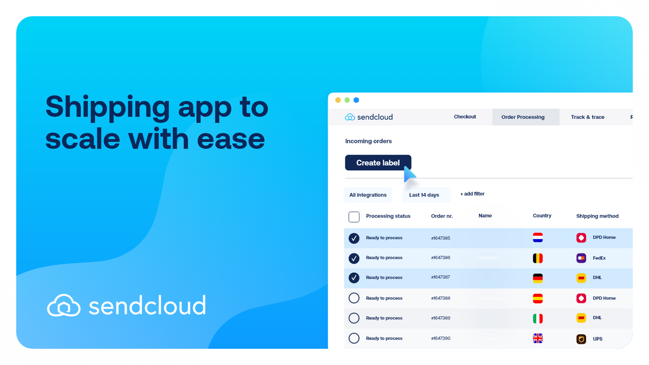 App UI | Sendcloud
