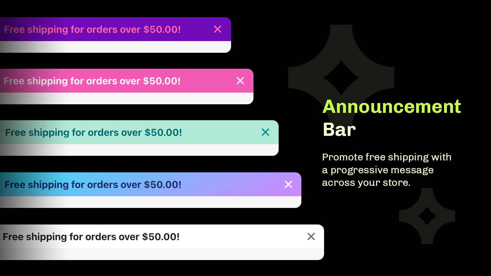 barre d'annonce de progression de livraison gratuite