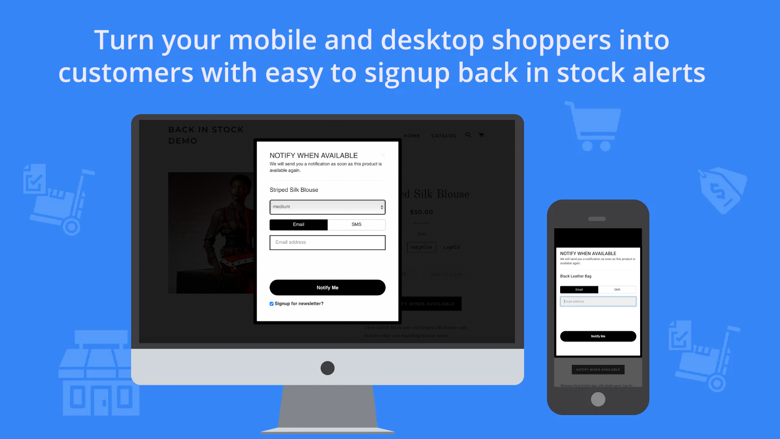 shopify herbevoorrading alert app, back in stock alert