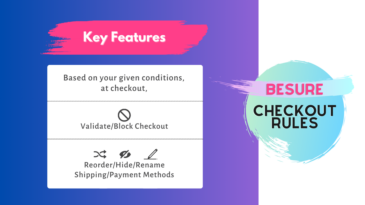 Key features of checkout rules app