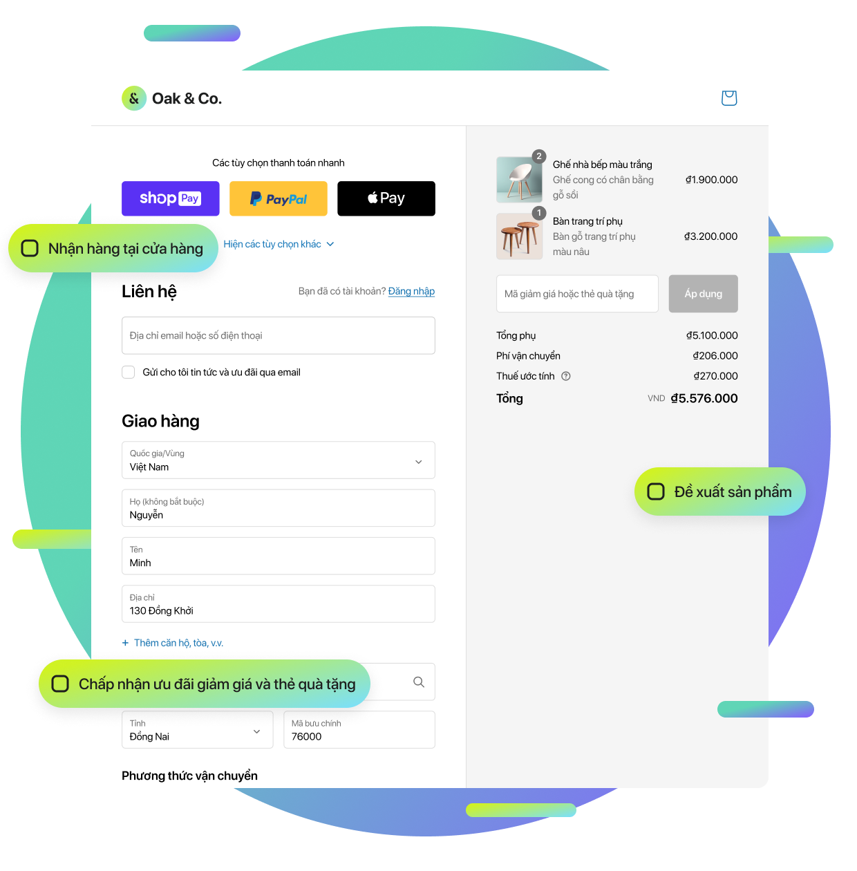 Shopify Checkout trên thiết bị di động