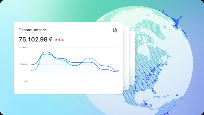 Ein Bild zeigt einen Computerbildschirm, auf dem eine Weltkarte mit einem Diagramm zu sehen ist, das wahrscheinlich Finanzdaten oder Tracking darstellt. Außerdem ist auf dem Bildschirm ein Echtzeitdiagramm mit prozentualen Veränderungen zu sehen. Hierbei könnte es sich um eine visuelle Darstellung globaler Finanztrends oder eines Tracking-Systems handeln.