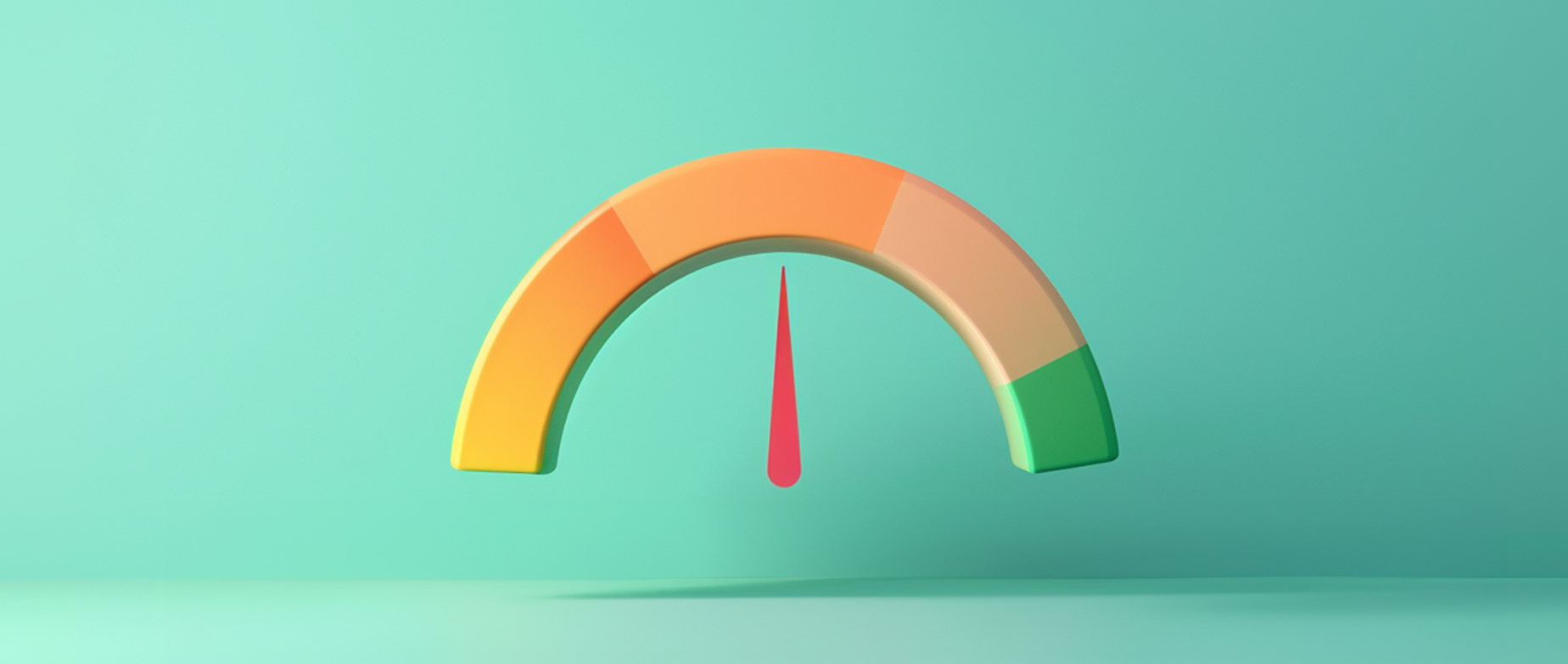 a gauge on green background representing business vs personal credit