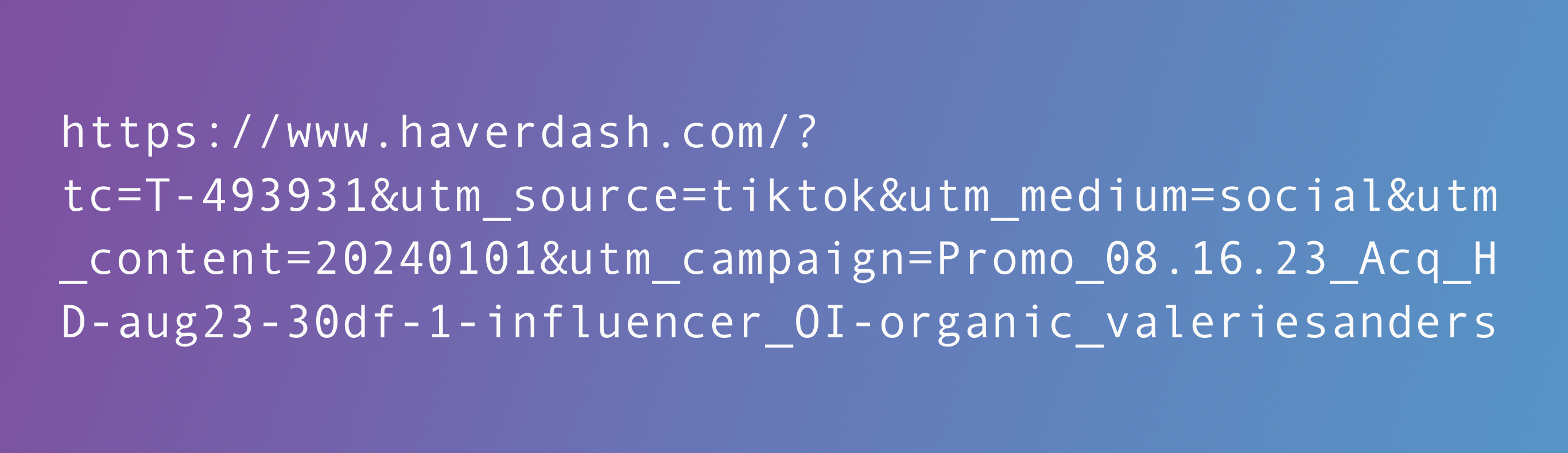 Haverdash url text on colorful background.