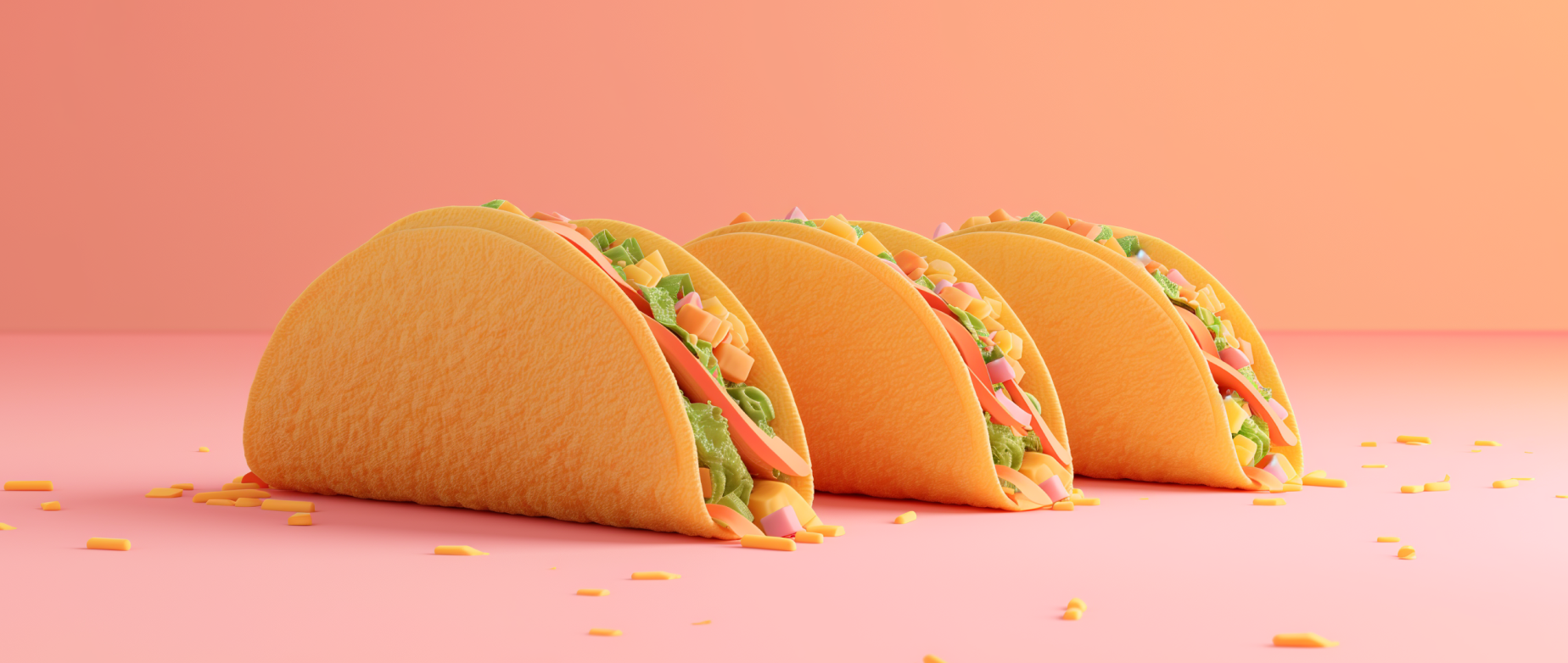 three tacos representing someone monetizing a food blog