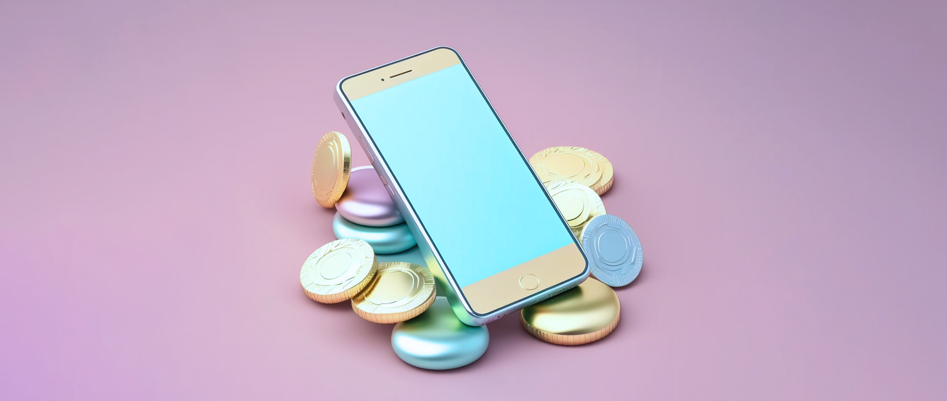 a phone with coins behind it representing making money online