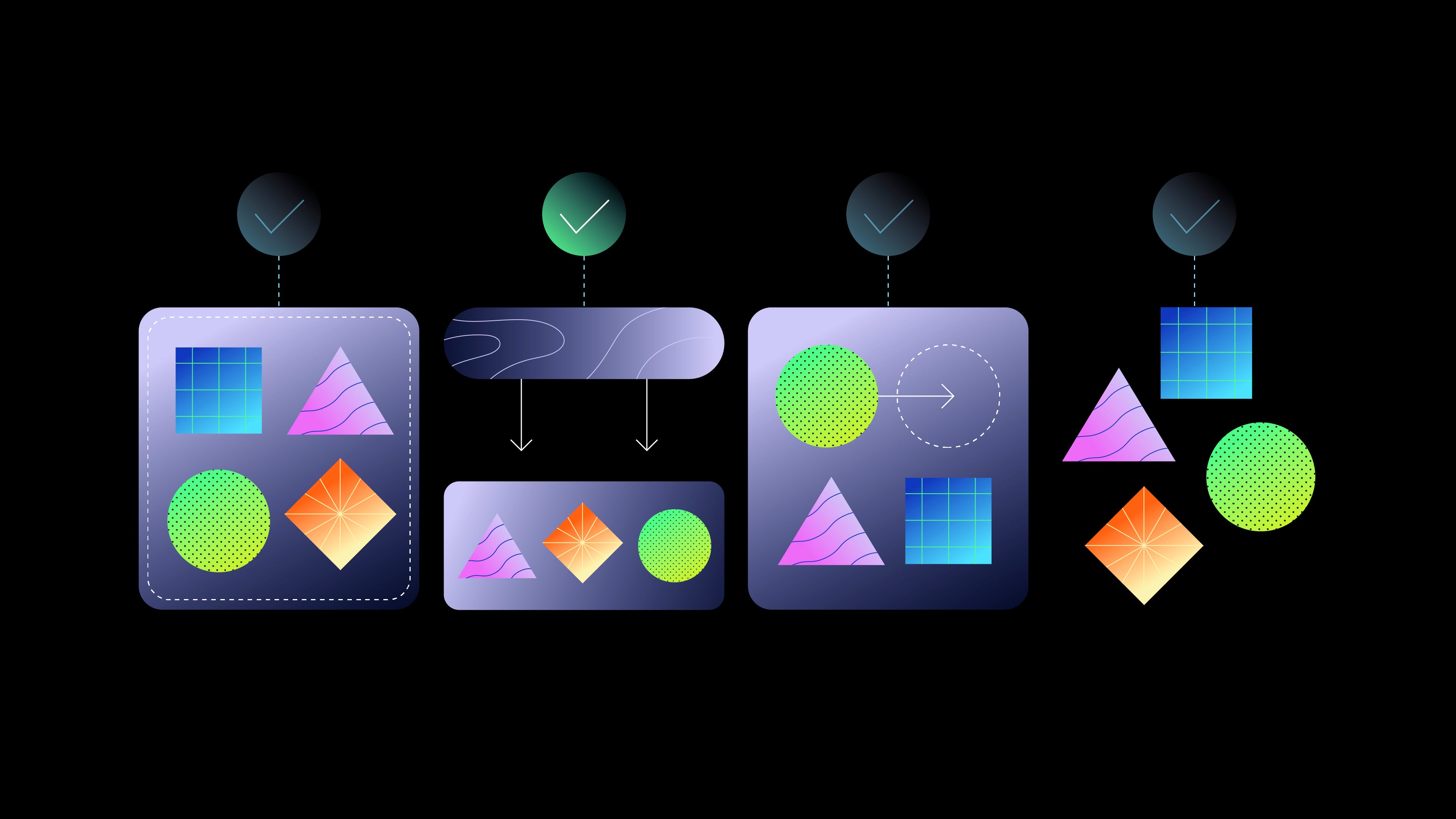 Various abstract shapes illustrating the complexities of selecting the correct ecommerce platform