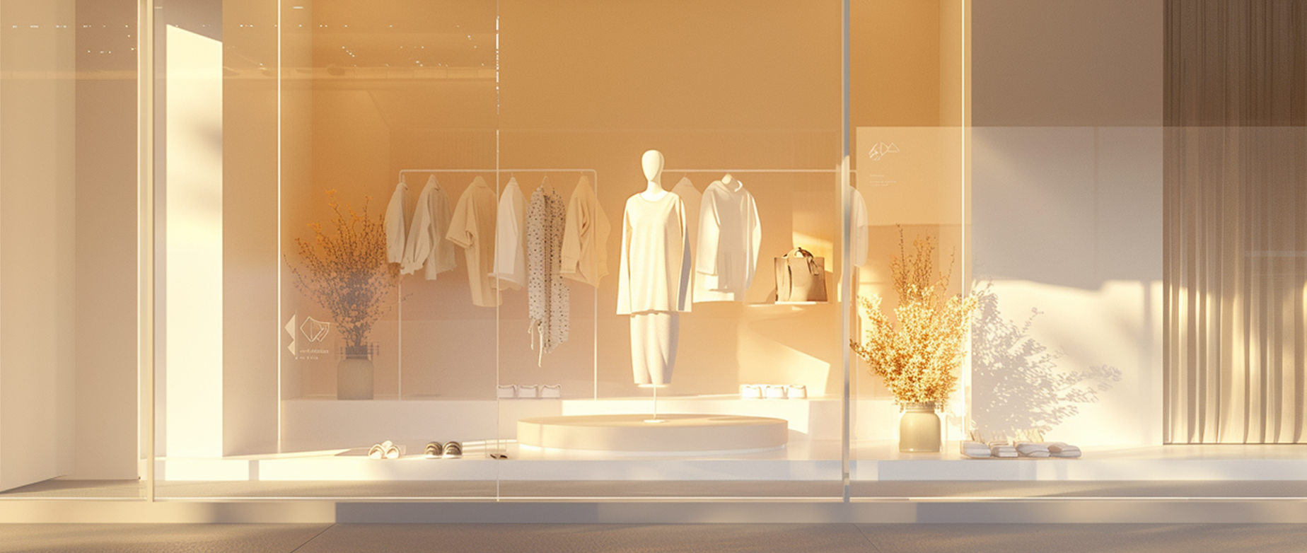 a storefront with orange hue representing in-store marketing