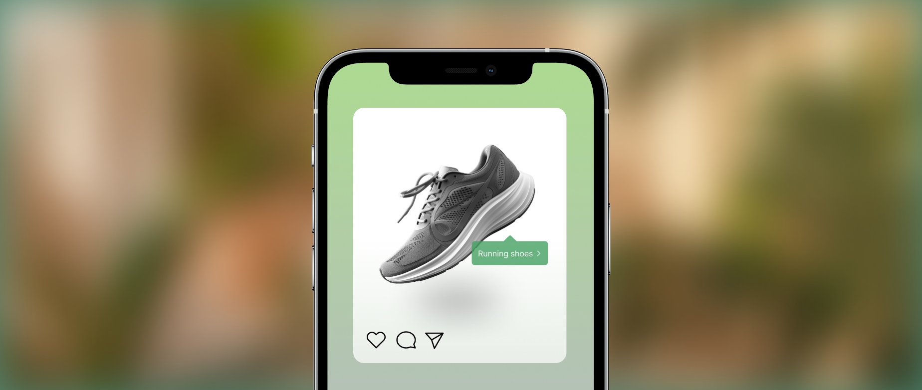 image of a retail media ad with running shoes on social media