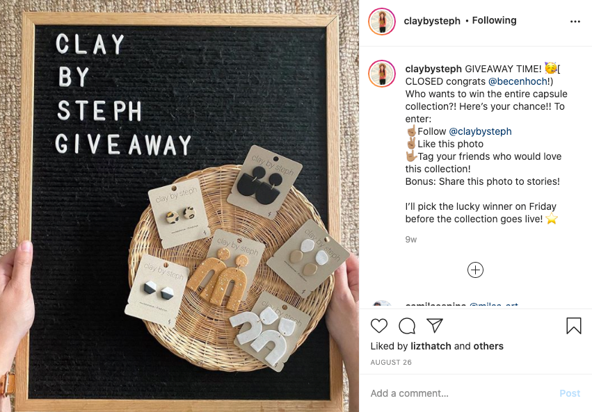 instagram giveaway