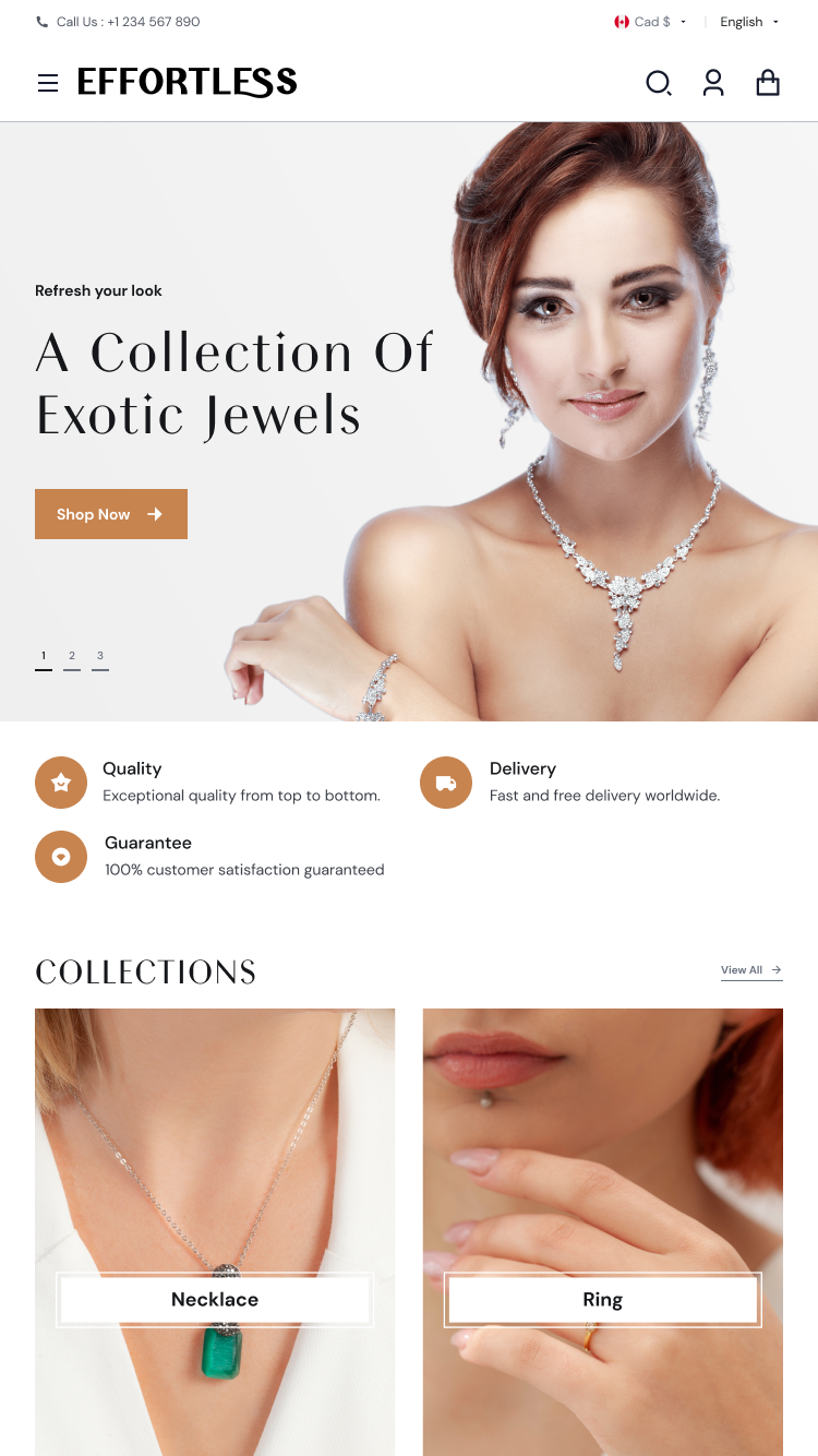 Mobile preview for Effortless in the "Jewel" style