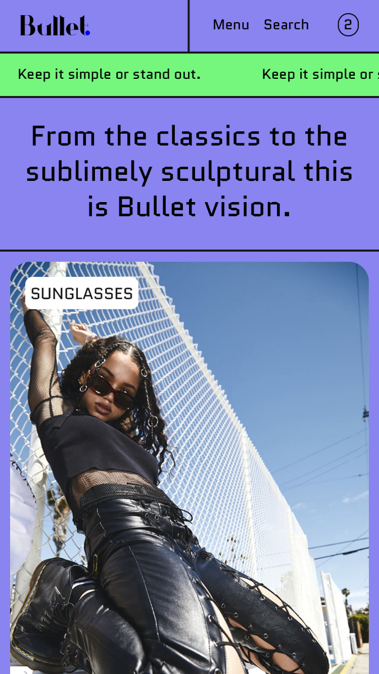 Mobile preview for Bullet in the "Vision" style