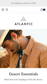 Mobile preview for Atlantic in the "Light" style