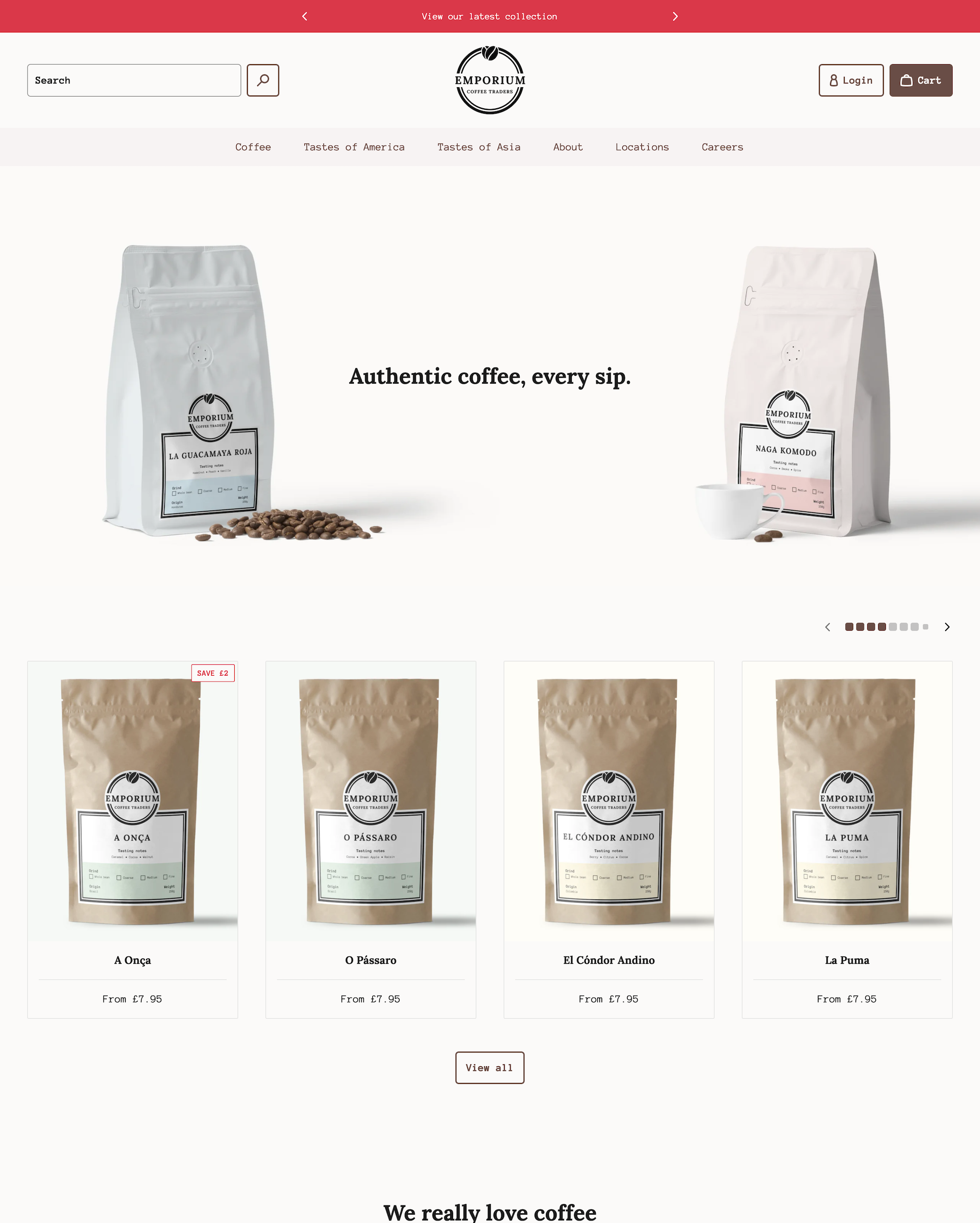 "Emporium" 스타일의 Coffee 테마 데스크톱 미리보기