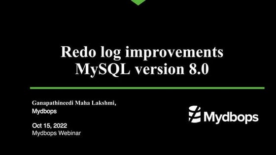 Redo log improvements MYSQL 8.0