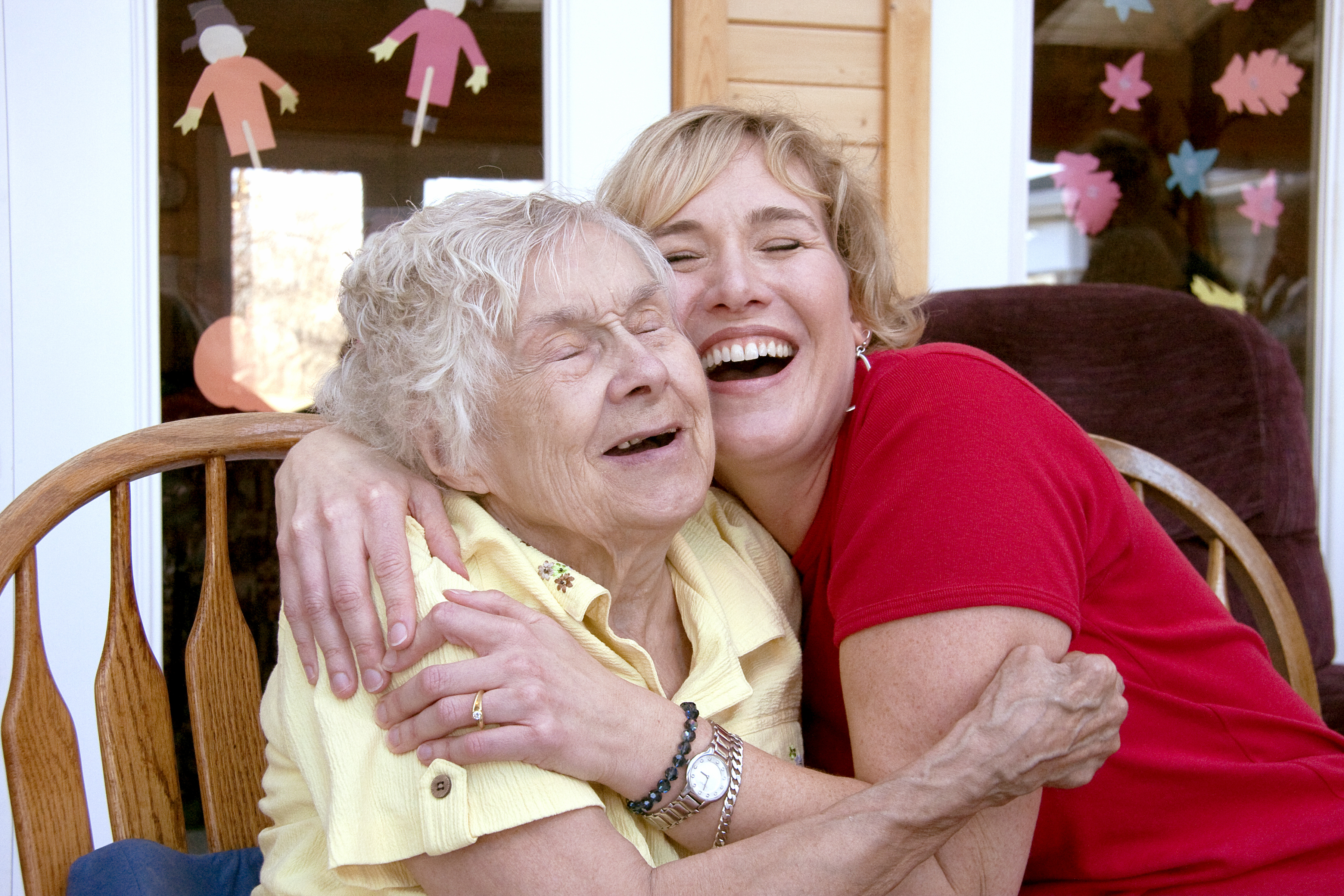 Elsie and Jody in a LaughterYoga session, USA