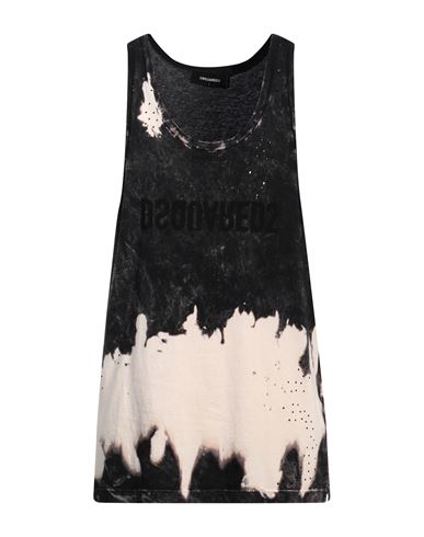 Dsquared2 Stone Tie&dyed Over Vogatore Tank Top In Black