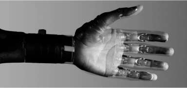 A robotic hand to illustrate artificial intelligence