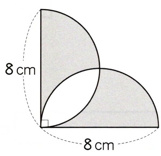 小6 算数 面積の求め方 答えが 「8×8÷2=32㎠」なのですが、 どうしてですか？ 考え方を教えてください。 よろしくお願いいたします。