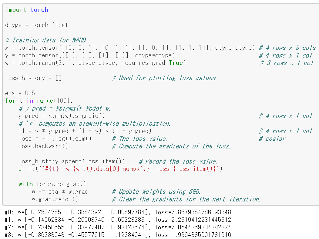 Implementations in Jupyter notebook