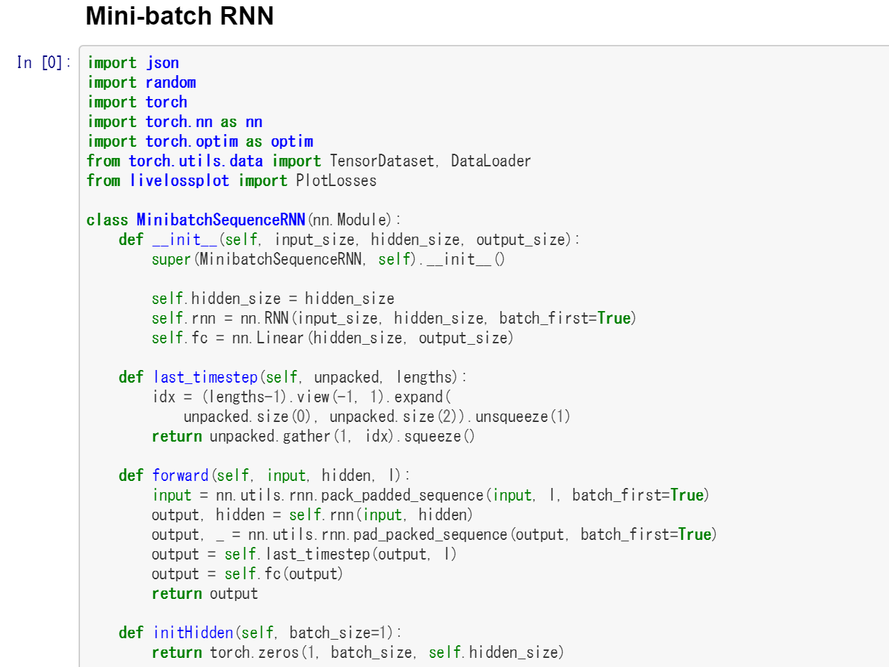 Implementations in Jupyter notebook