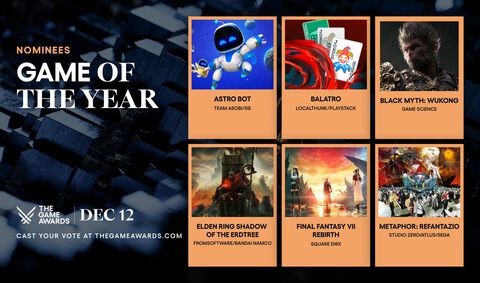 “The Game Awards 2024”ノミネート作が発表。『アストロボット』と『FF7 リバース』が最多の7部門、『エルデンリング』DLCや『メタファー：リファンタジオ』もGOTYの候補に