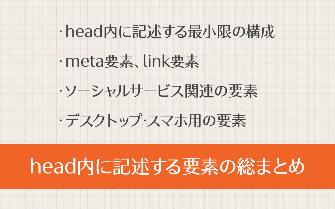 HTMLページのhead内に記述する要素の総まとめ