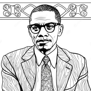 Pagina De Colorat Cu Portretul Lui Malcolm X 51494-40726