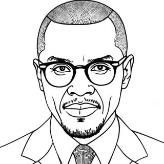 Pagina De Colorat Cu Portretul Lui Malcolm X 51494-40727