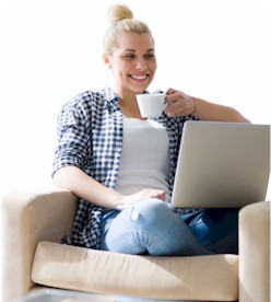 woman working in chair