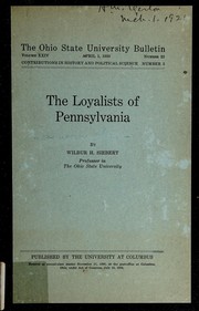 Cover of: The loyalists of Pennsylvania.