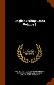 Cover of: English Ruling Cases Volume 8