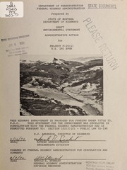 Draft environmental statement, administrative action for project F-20 (1), U.S. 191 spur by Montana. Department of Highways