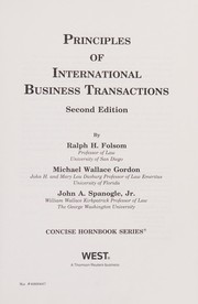 Cover of: Principles of international business transactions