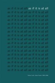 Cover of: As If It Is At All