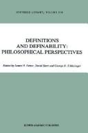 Cover of: Definitions and definability: philosophical perspectives