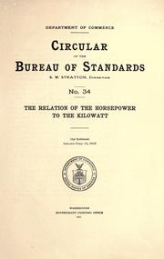 Cover of: The relation of the horsepower to the kilowatt.