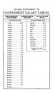 Cover of: Second supplement to the Government salary tables: showing 97.5 per cent of basic salaries in accordance with the provisions of the civil-service retirement act approved May 22, 1920.