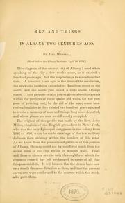 Cover of: Men and things in Albany two centuries ago.