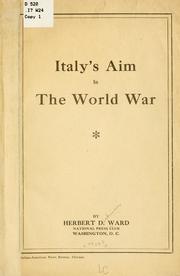 Cover of: Italy's aim in the world war